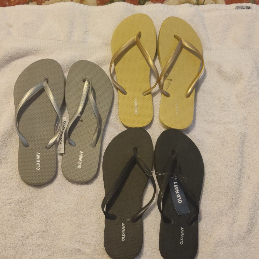 Three Pairs of Old Navy Flip Flops